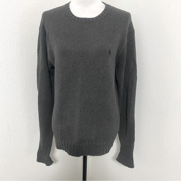 Polo Ralph Lauren Other - POLO By RALPH LAUREN Vintage 100% Cotton Knit Gray Crew Neck Sweater Small EUC